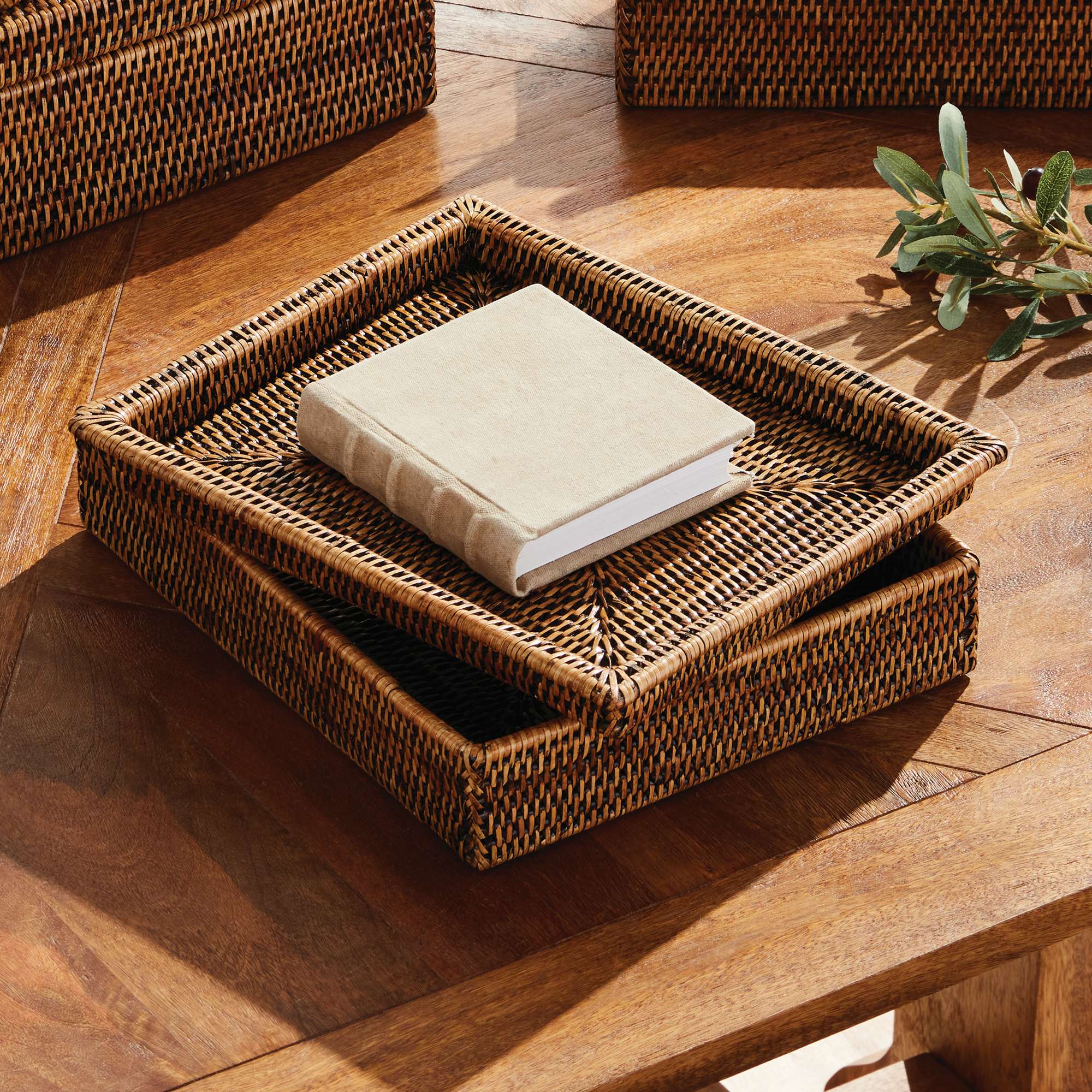 BURMA RATTAN LIDDED LETTER BOX - Image 2