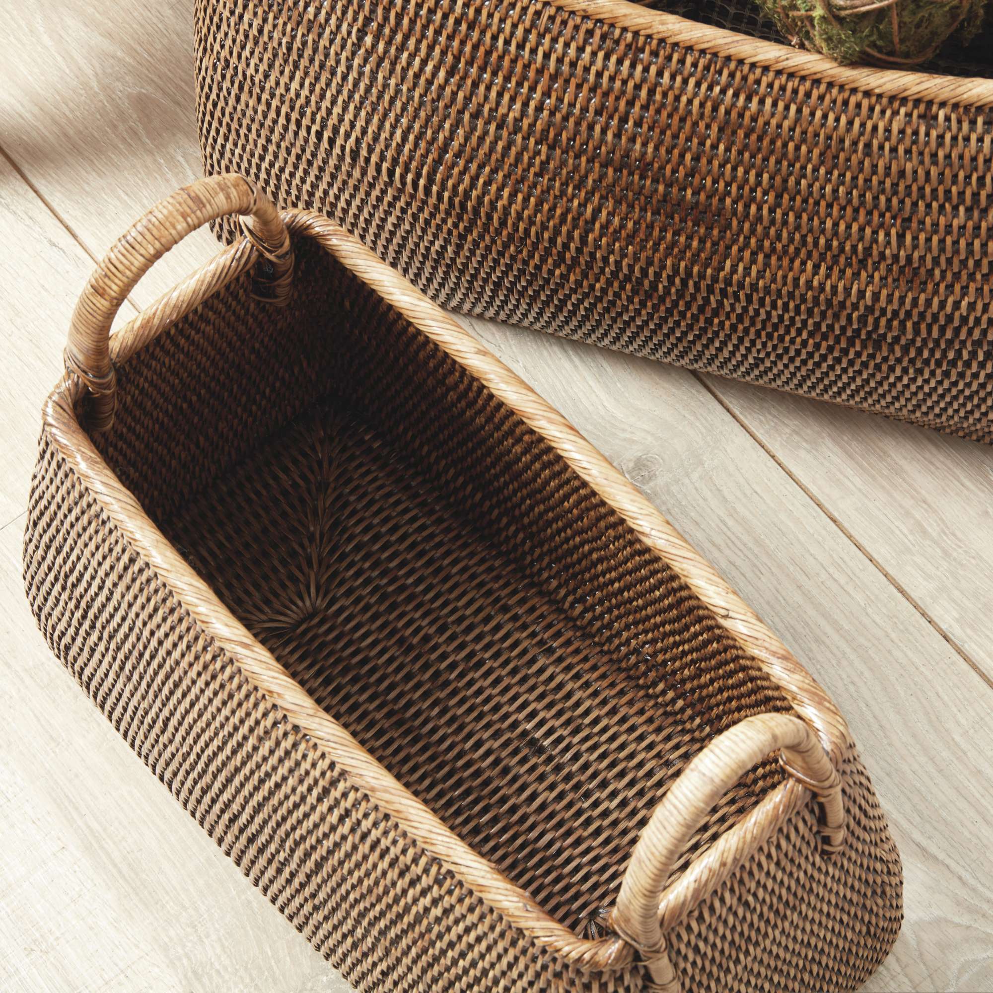 BURMA RATTAN NARROW MAGAZINE BASKETS, SET OF 2 - Image 5