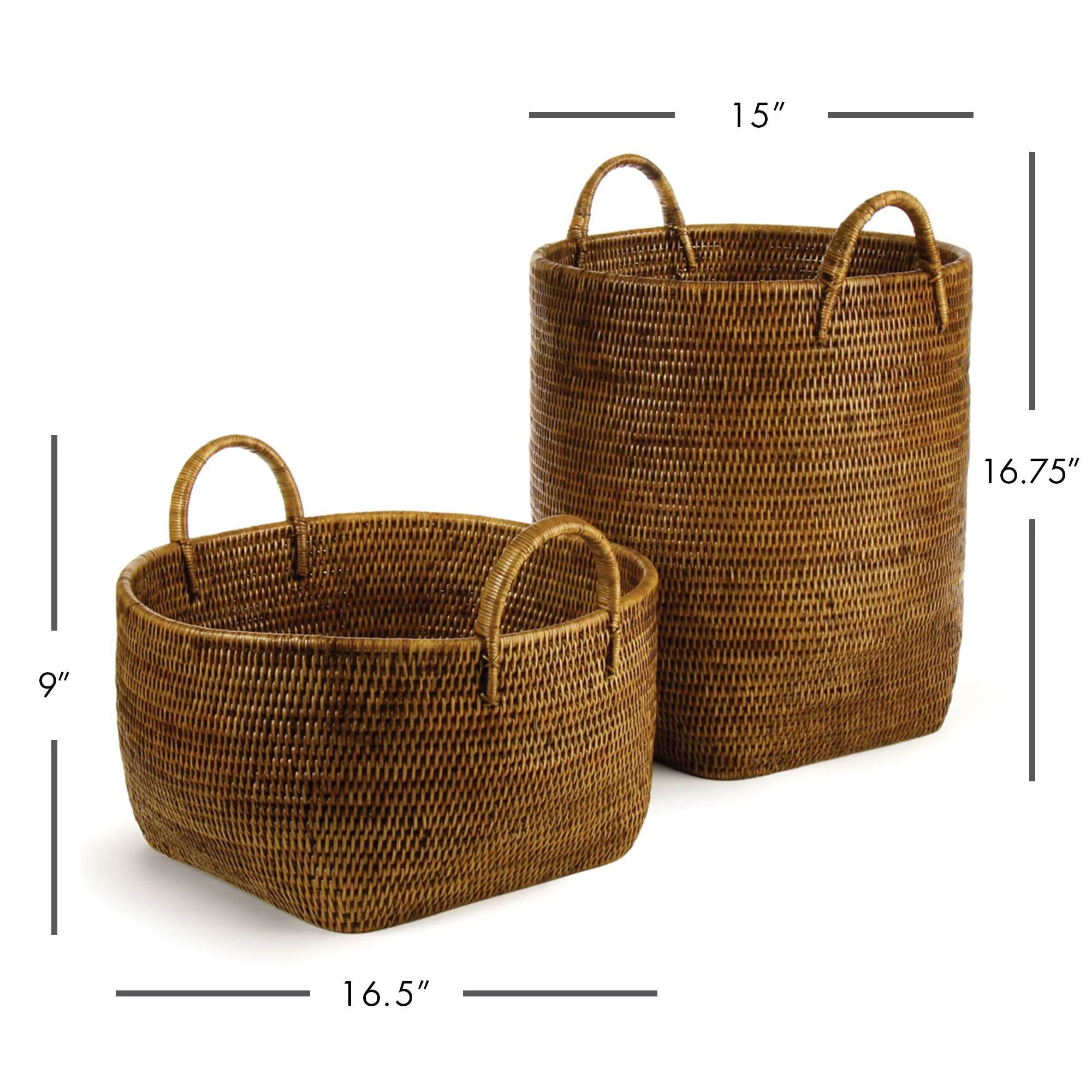 BURMA RATTAN ORCHARD BASKETS, SET OF 2 - Image 3