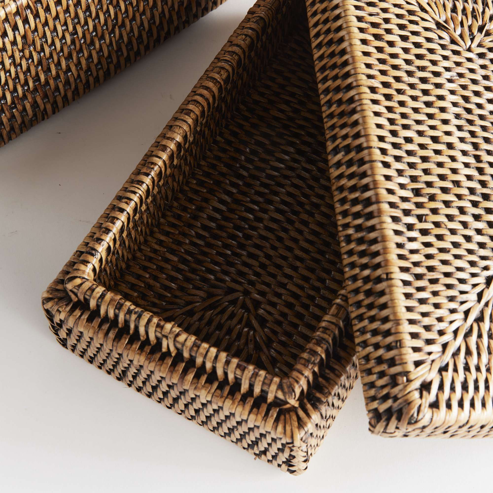 BURMA RATTAN RECTANGULAR LIDDED BOXES, SET OF 2 - Image 4