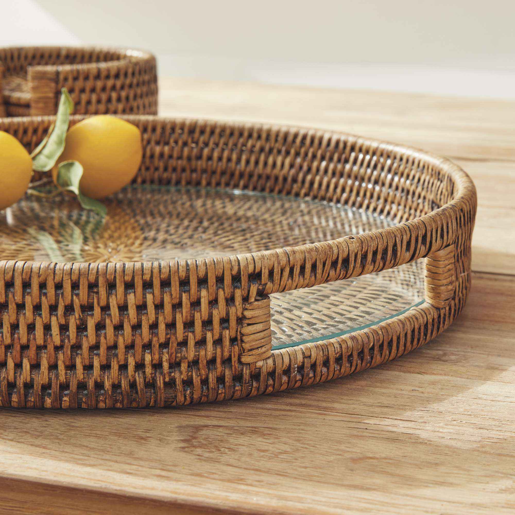 BURMA RATTAN ROUND SERVING TRAY - Image 5