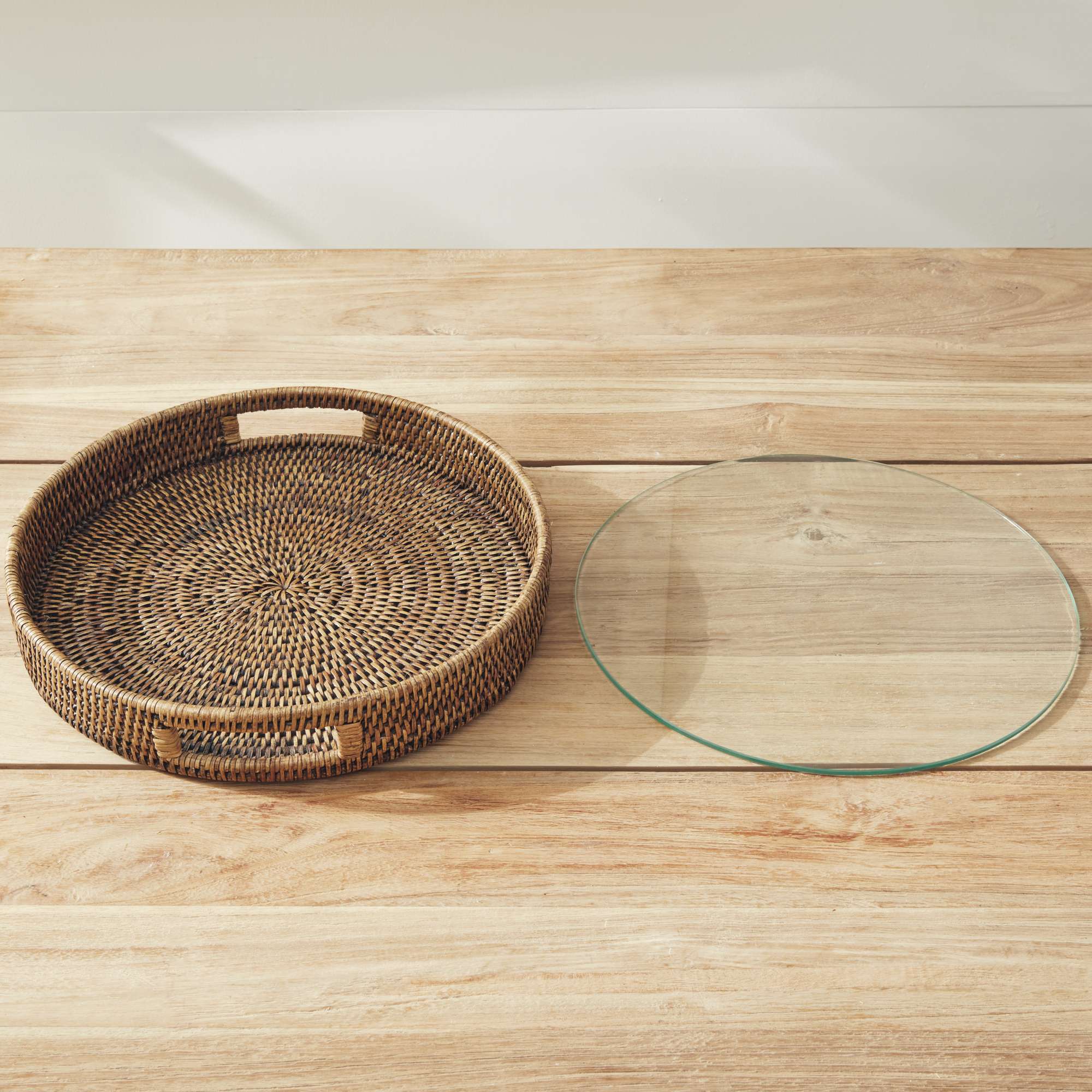 BURMA RATTAN ROUND SERVING TRAY - Image 6