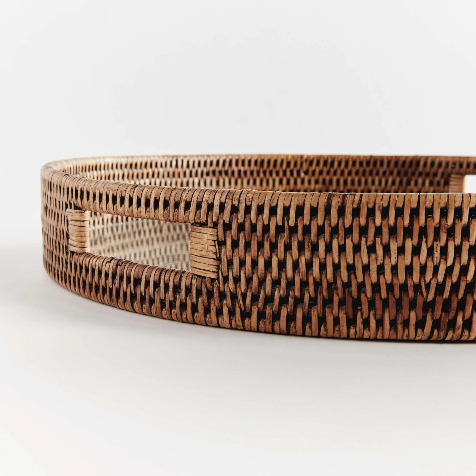 BURMA RATTAN ROUND SERVING TRAY LARGE - Image 3