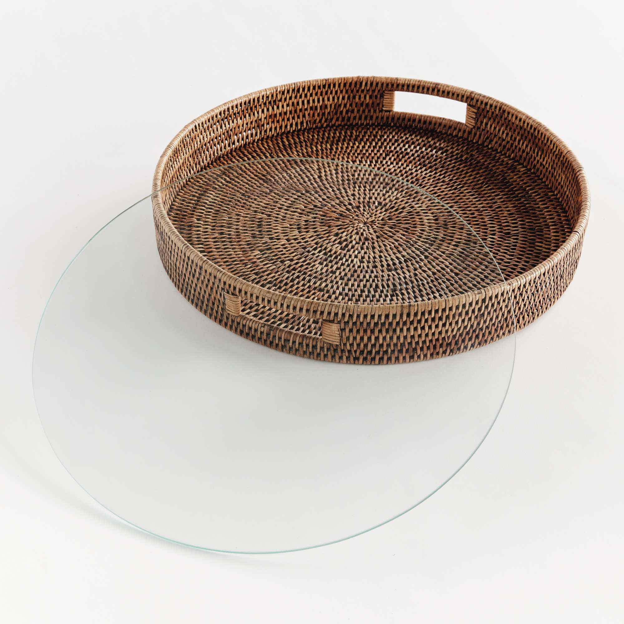 BURMA RATTAN ROUND SERVING TRAY LARGE - Image 4