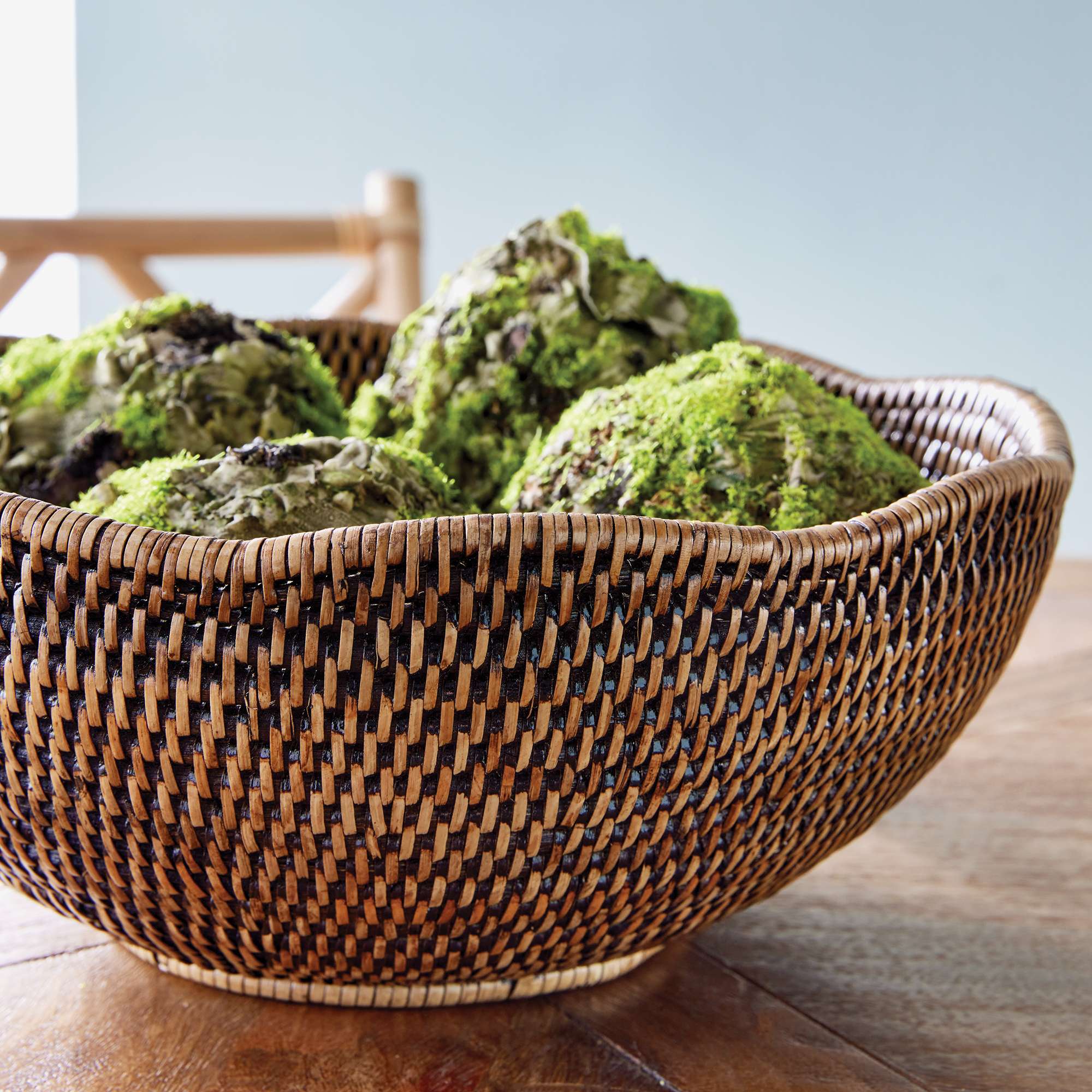 BURMA RATTAN SCALLOPED EDGE BOWL - Image 3