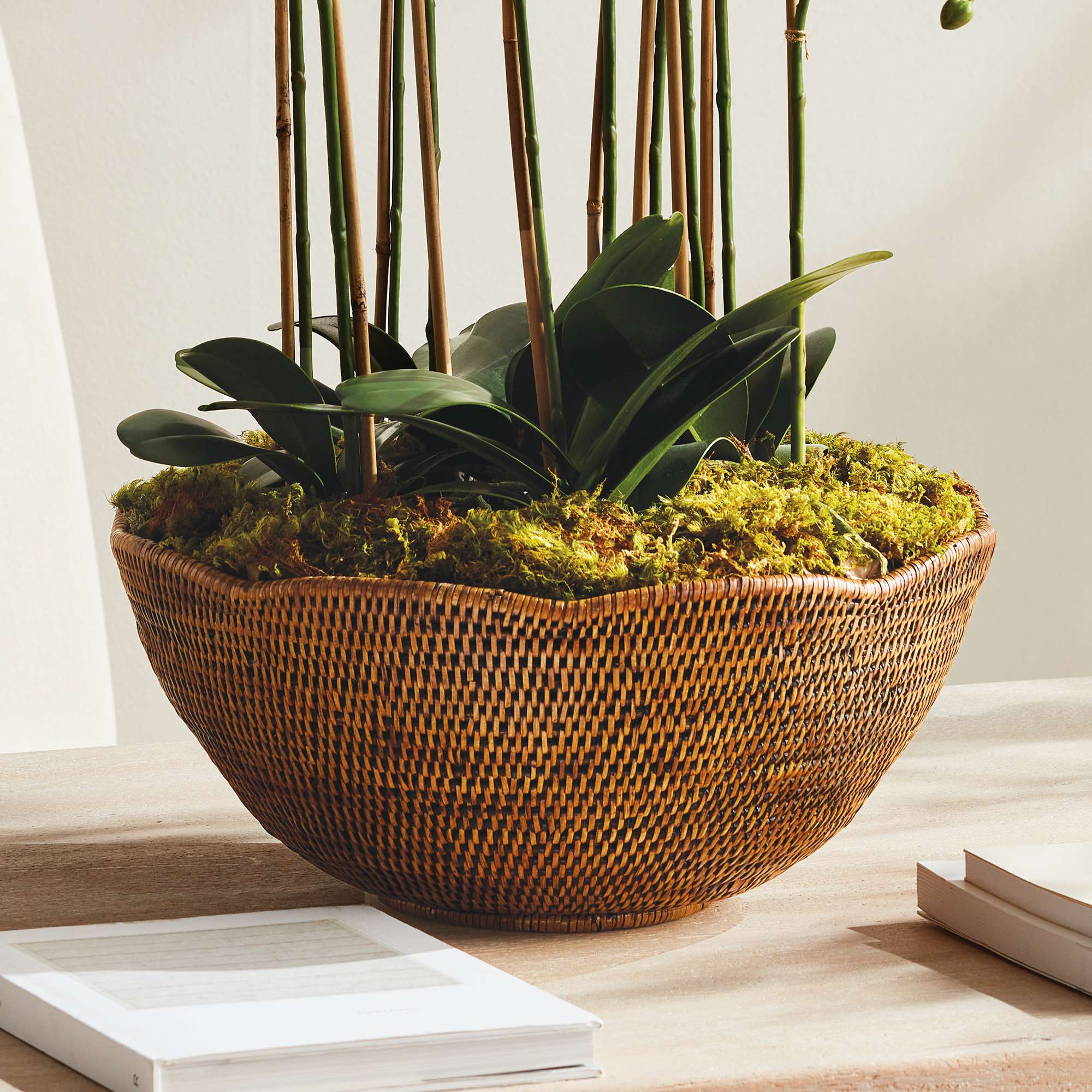 BURMA RATTAN SCALLOPED EDGE BOWL LARGE - Image 2