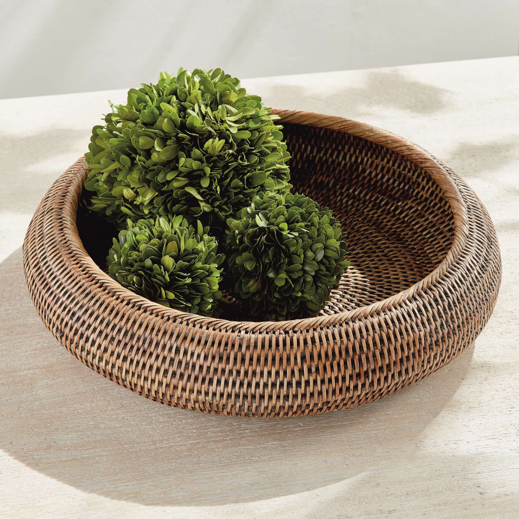 BURMA RATTAN SHALLOW DISPLAY BOWLS, SET OF 2 - Image 7