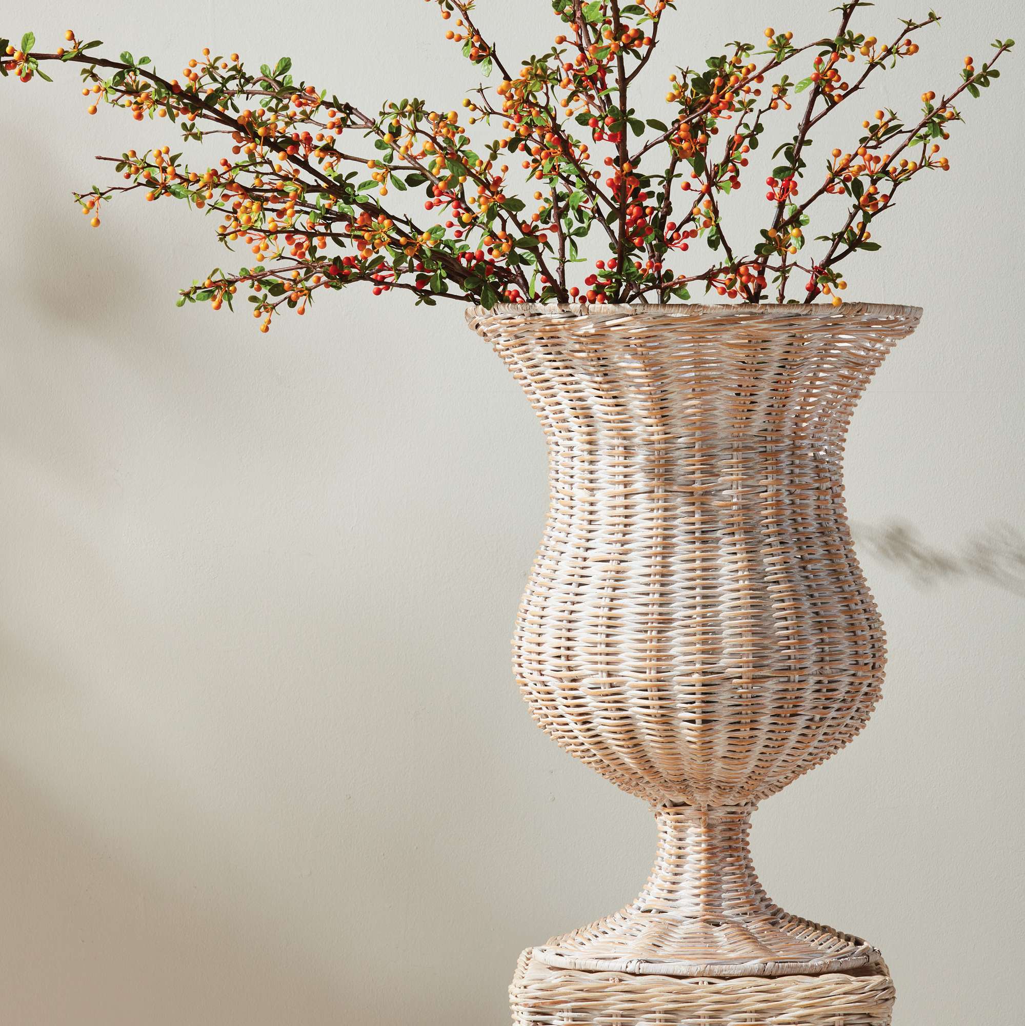 CHESAPEAKE RATTAN FOOTED URN TALL - Image 2