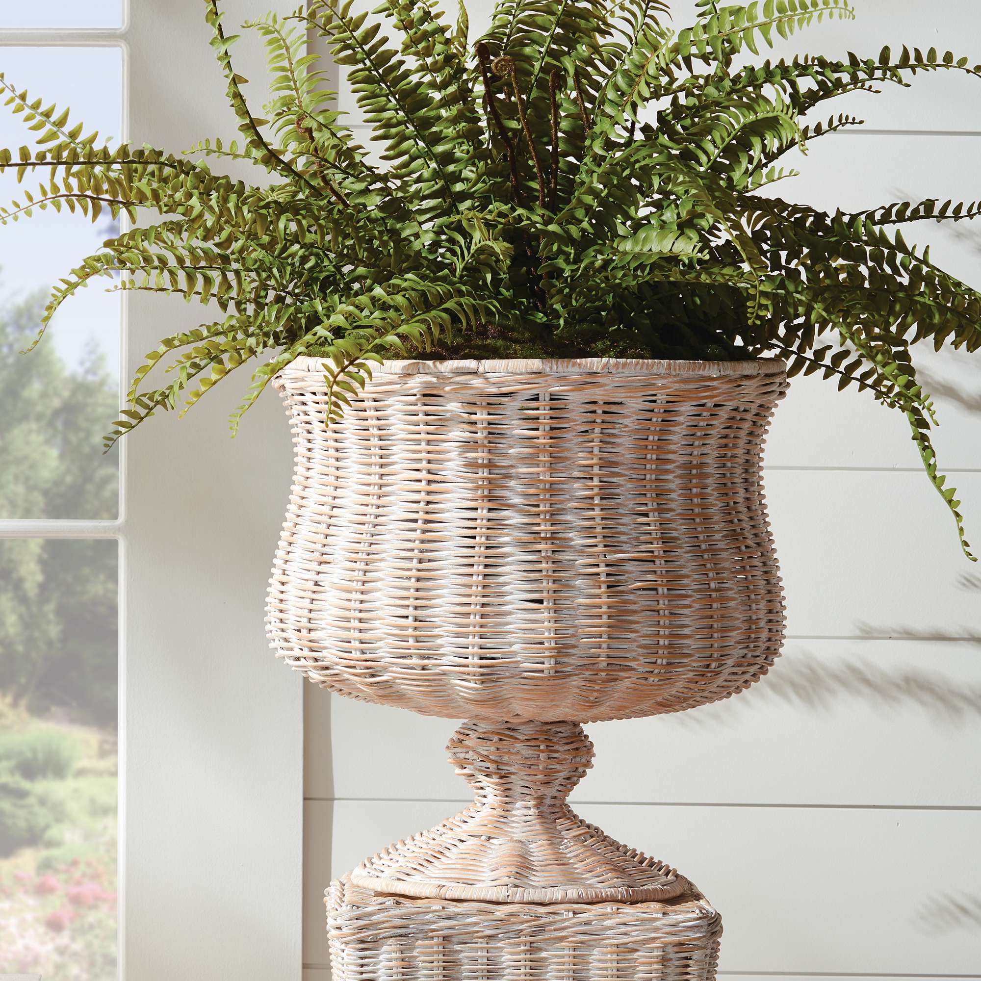 CHESAPEAKE RATTAN FOOTED URN WIDE - Image 2