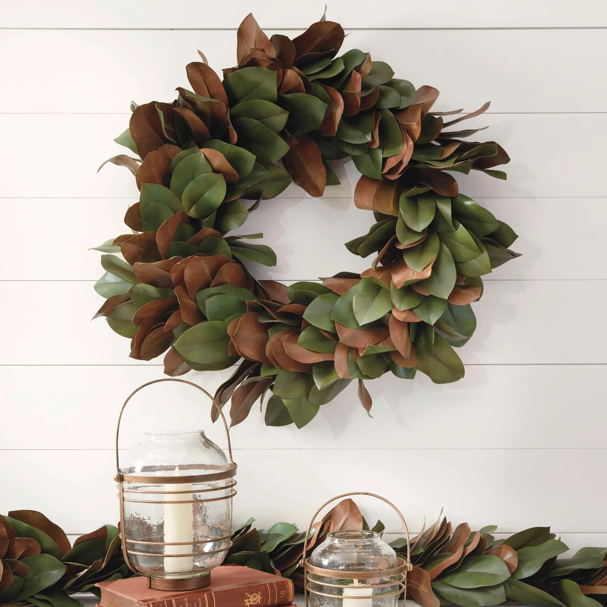 GRAND MAGNOLIA LEAF WREATH 30" - Image 4