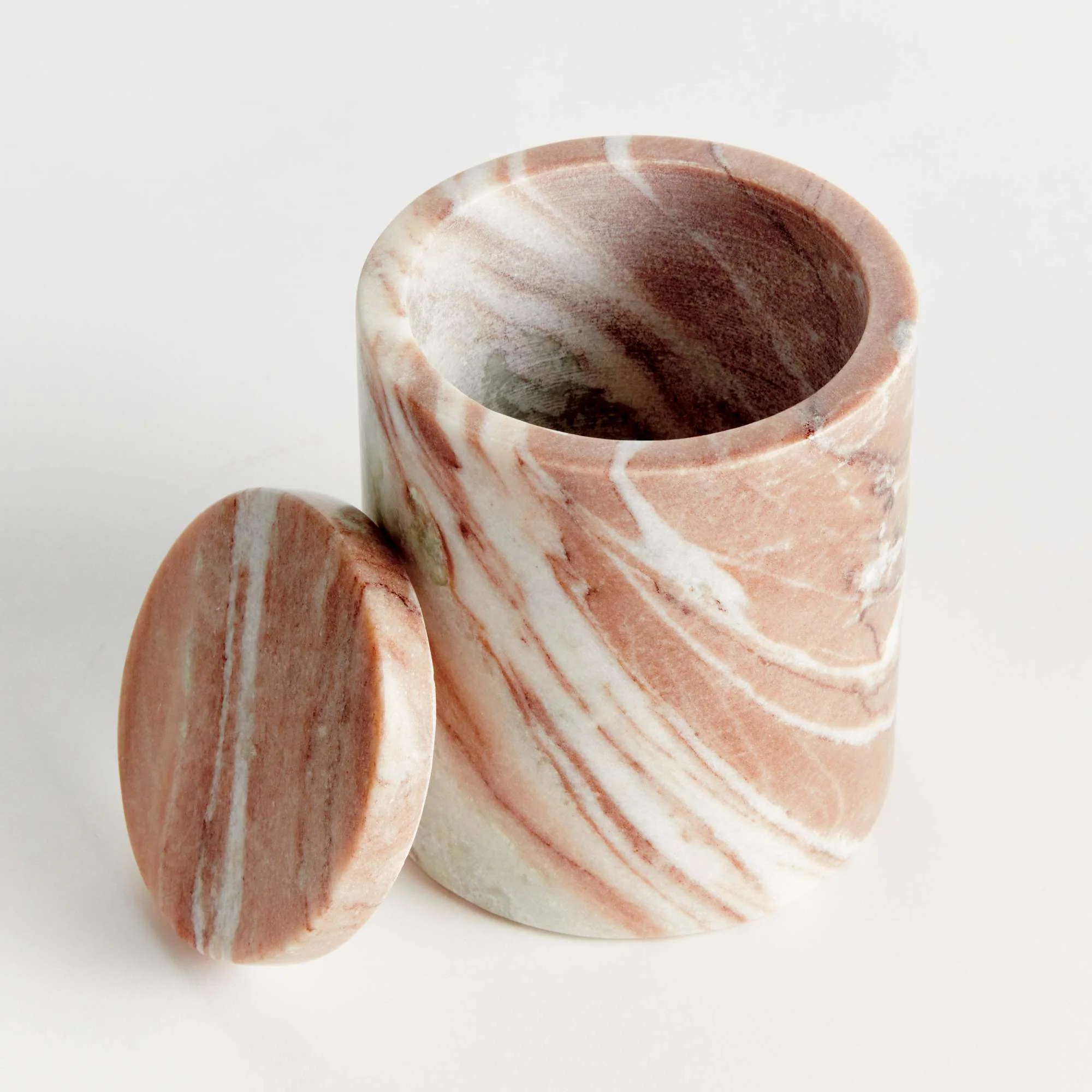 JAQUELINE MARBLE ROUND LIDDED BOX TALL - Image 3
