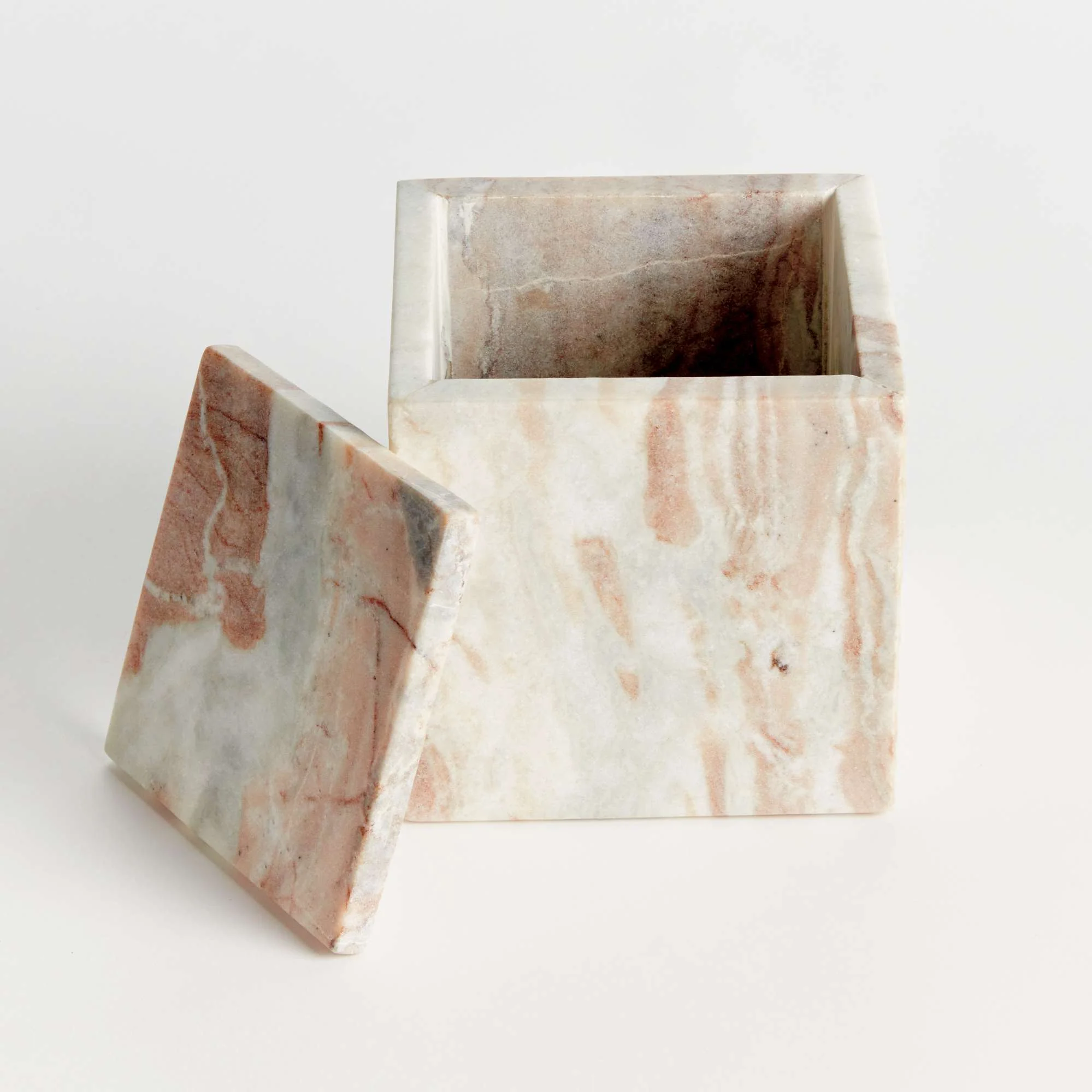 JAQUELINE MARBLE SQUARE LIDDED BOX TALL - Image 4