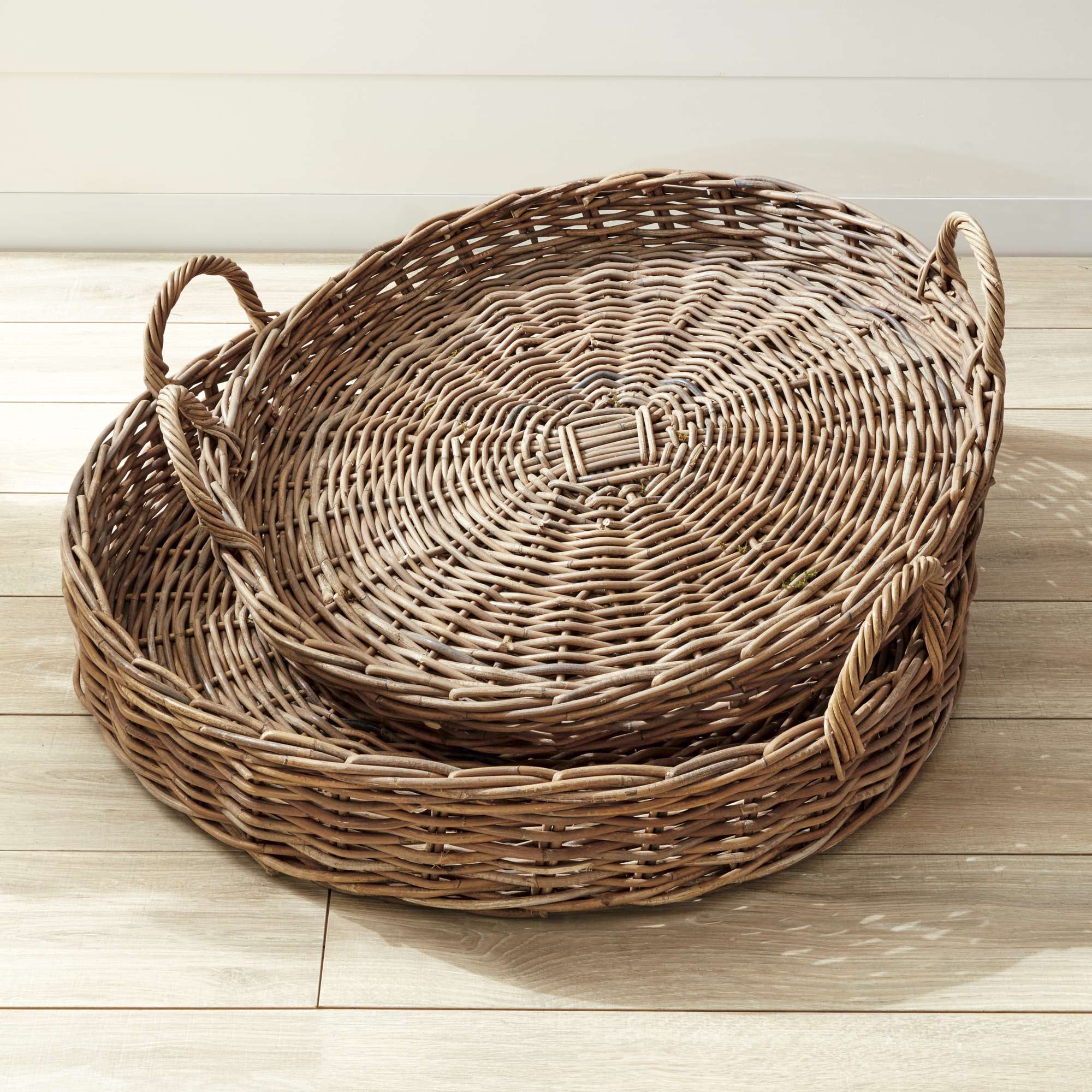 NORMANDY EXTRA LARGE LOW ROUND BASKETS, SET OF 2 - Image 3
