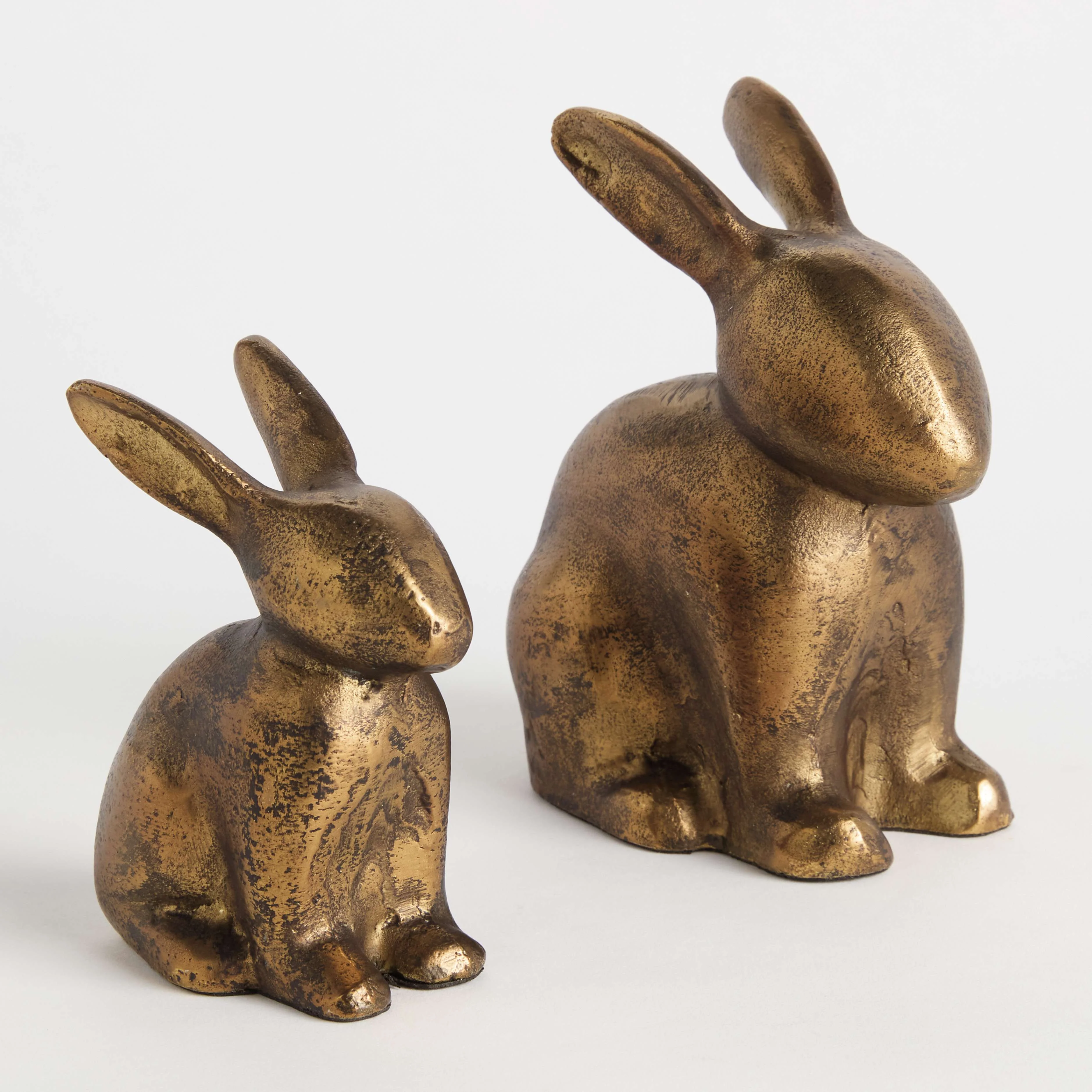SITTING RABBIT SCULPTURE, SET OF 2 - Image 2